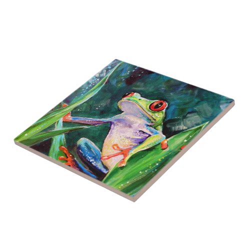 Costa Rica Tree Frog Ceramic Tile