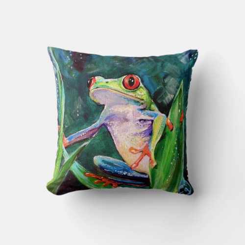 Costa Rica Tree Frog Throw Pillow