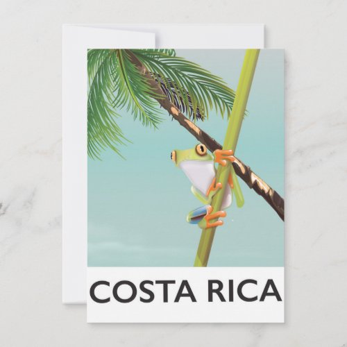 Costa Rica Tree Frog Vacation poster Invitation