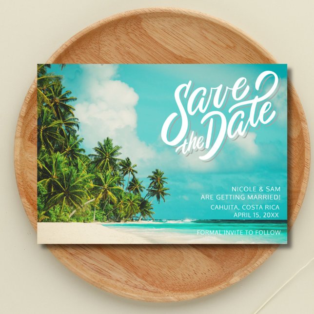 Costa Rica Tropical Beach Wedding Save The Date (Costa Rica Tropical Beach Wedding Save The Date)