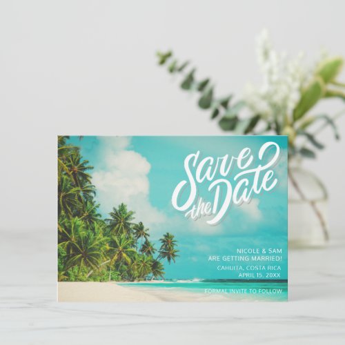 Costa Rica Tropical Beach Wedding Save The Date