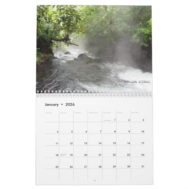 Costa Rica Tropical Calendar 2010 - 2011 (Jan 2026)