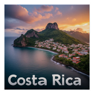 Costa Rica Tropical Coastal Town Poster