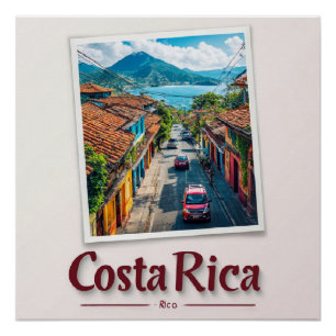 Costa Rica Tropical Coastal Town Poster