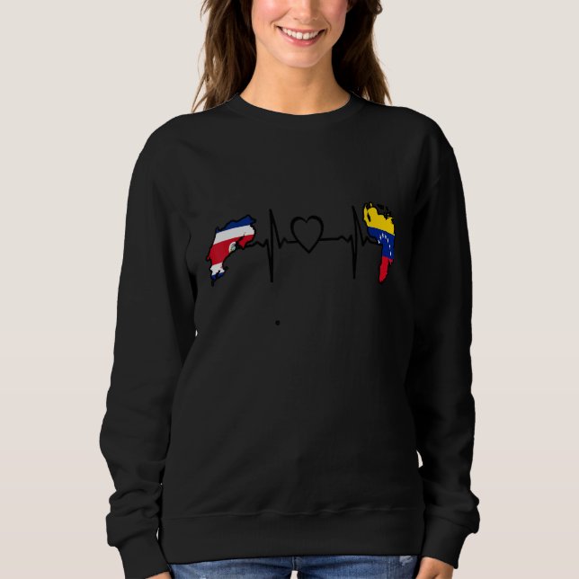 Costa Rica Venezuela Flag Costa Rican Venezuelan H Sweatshirt (Front)