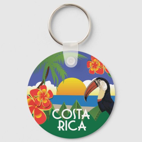 Costa Rica vintage style illustrations Keychain