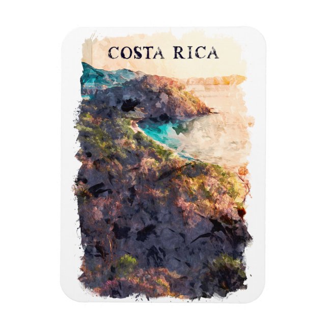Costa Rica Vintage Travel Landscape Magnet (Vertical)