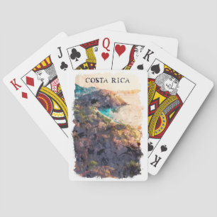 Costa Rica Vintage Travel Landscape Poker Cards