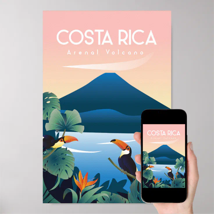 Costa rica vintage travel poster (Downloadable)