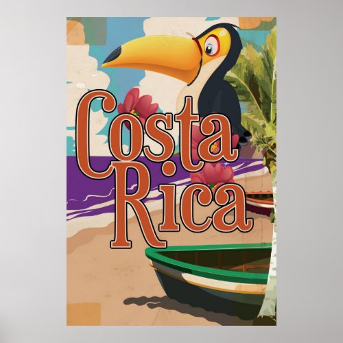 Costa Rica vintage travel poster