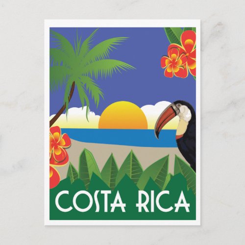 Costa Rica vintage travel style Postcard