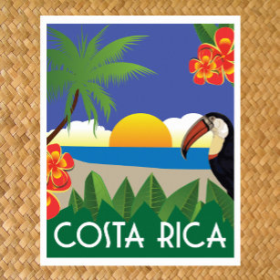 Costa Rica vintage travel style Poster