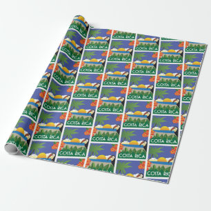 Costa Rica vintage travel style Wrapping Paper
