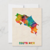 Costa Rica Watercolor Map (Front)