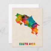 Costa Rica Watercolor Map (Front/Back)