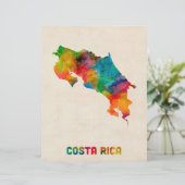 Costa Rica Watercolor Map (Standing Front)