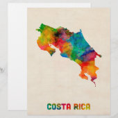 Costa Rica Watercolor Map (Front/Back)