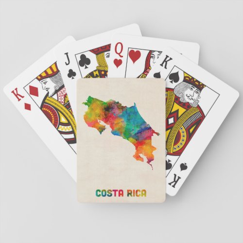 Costa Rica Watercolor Map Playing Cards