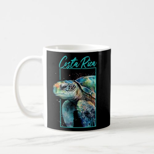 Costa Rica Watercolor Sea Turtle Portrait  Coffee Mug