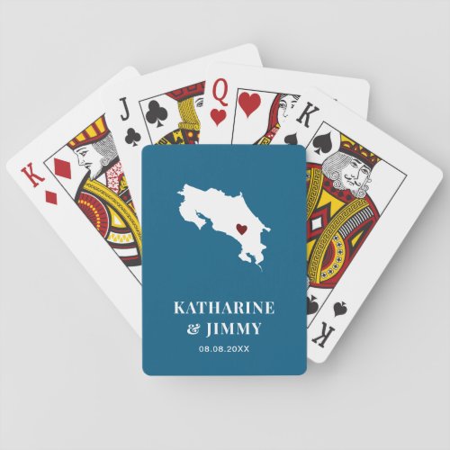 Costa Rica Wedding Favor Deck of Cards Map Playing Cards