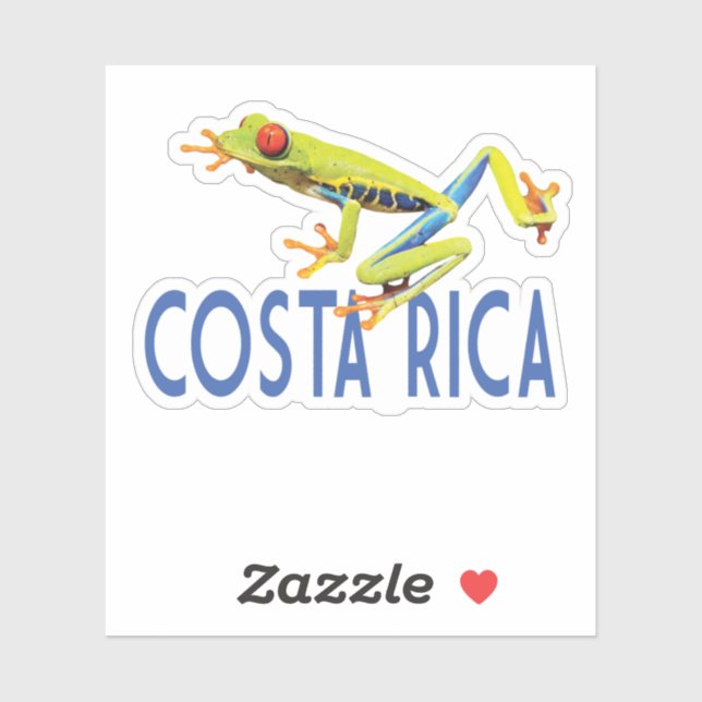 Costa Rica with red eyed tree frog Sticker (Sheet)