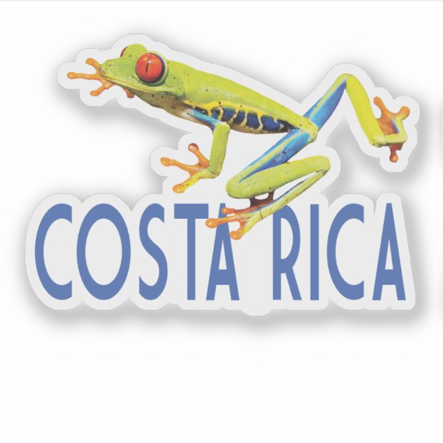 Costa Rica with red eyed tree frog Sticker (Front)