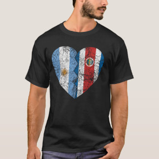 Costa Rican Argentinian Flags Heart  Argentina Cos T-Shirt