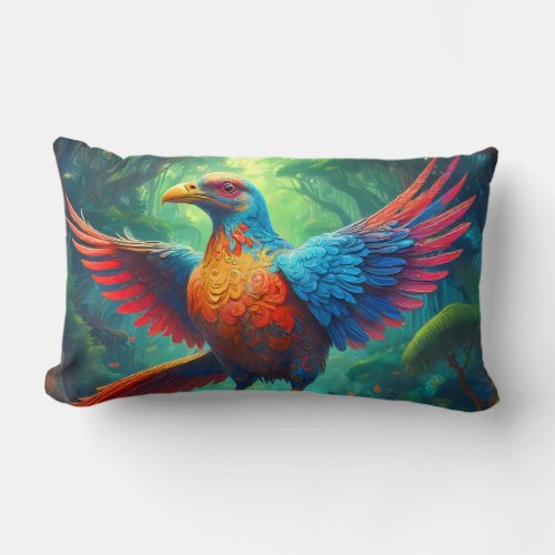 Costa Rican Bird in Jungle Lumbar Pillow