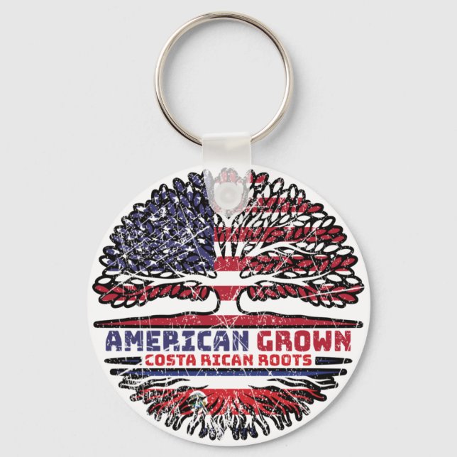 Costa Rican Costa Rica US American USA United Keychain (Front)