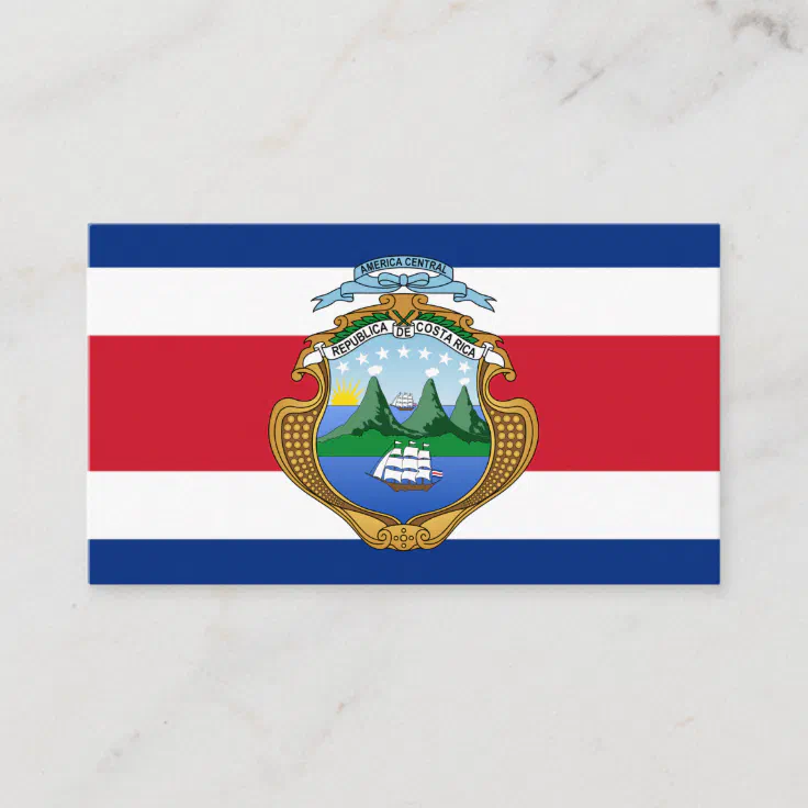 Costa Rican Flag & Coat of Arms, Costa Rica Flag Business Card Zazzle