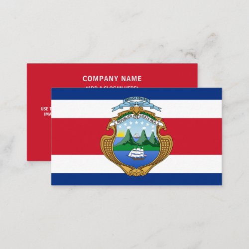 Costa Rican Flag  Coat of Arms Costa Rica Flag Business Card