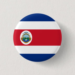 Costa Rican Flag, Flag of Costa Rica Button