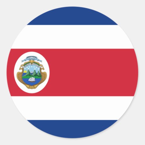 Costa Rican Flag Flag of Costa Rica Classic Round Sticker