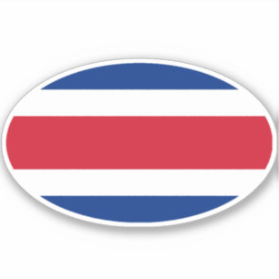 Costa Rican Flag Oval Sticker