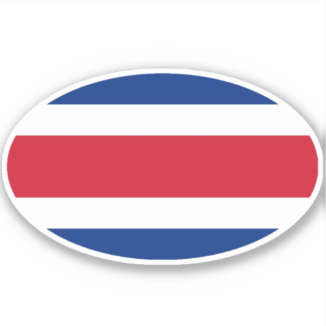 Costa Rican Flag Oval Sticker (Front)