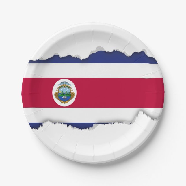 Costa Rican Flag Paper Plates (Front)