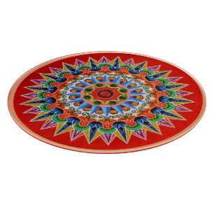 Costa Rican Folklore Art Cutting Board