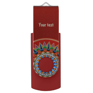 Costa Rican Folklore Art with your text Flash Drive