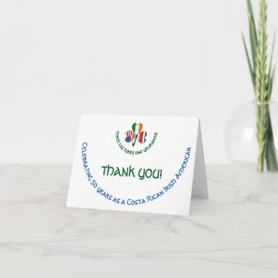 Costa Rican Irish American Shamrock Personalized Thank You Card