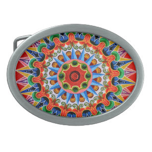 Costa Rican Oxcartwheel Art Belt Buckle