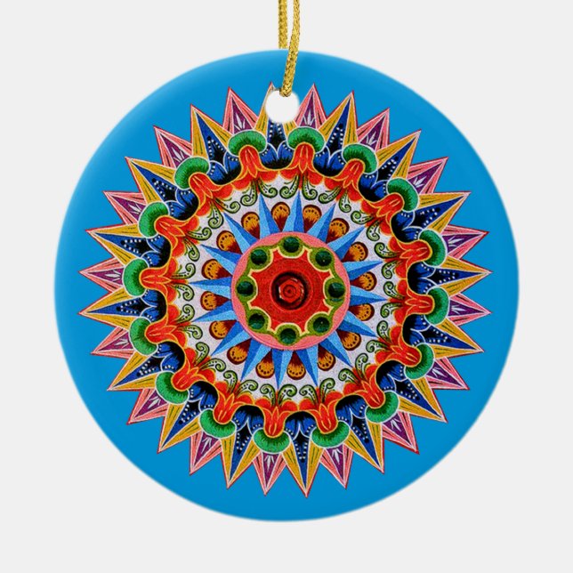 Costa Rican Oxcartwheel Ornament  (Front)