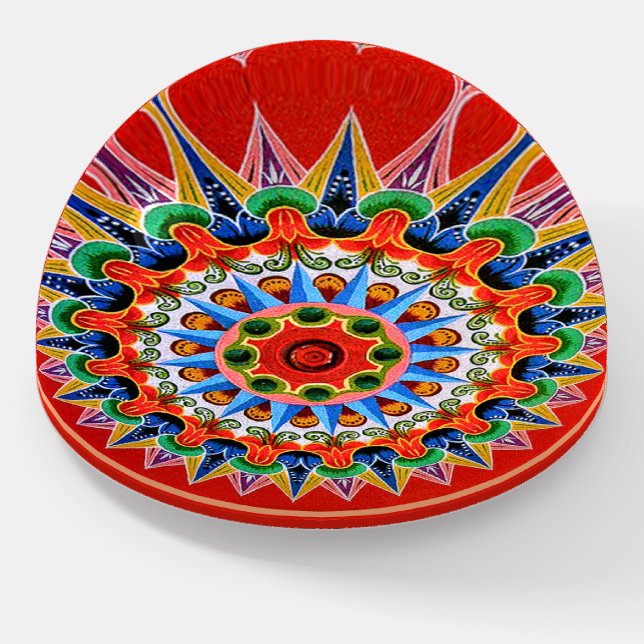 Costa Rican Oxcartwheel Painting Paperweight (Angled)