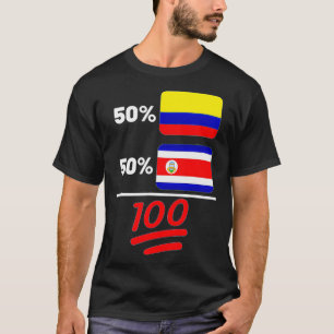 Costa Rican Plus Colombian Mi Flag Heritage T-Shirt