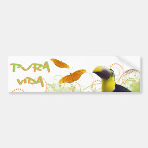 Costa Rican Pura Vida Toucan Bumper Sticker