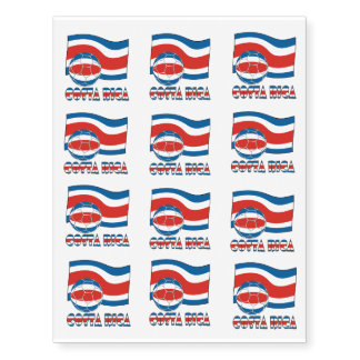 Costa Rican Soccer Ball and Civil Flag Temporary Tattoos