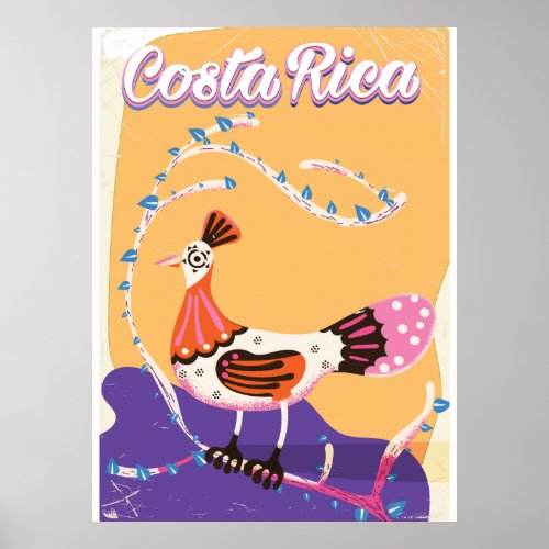 Costa Rican vintage travel print