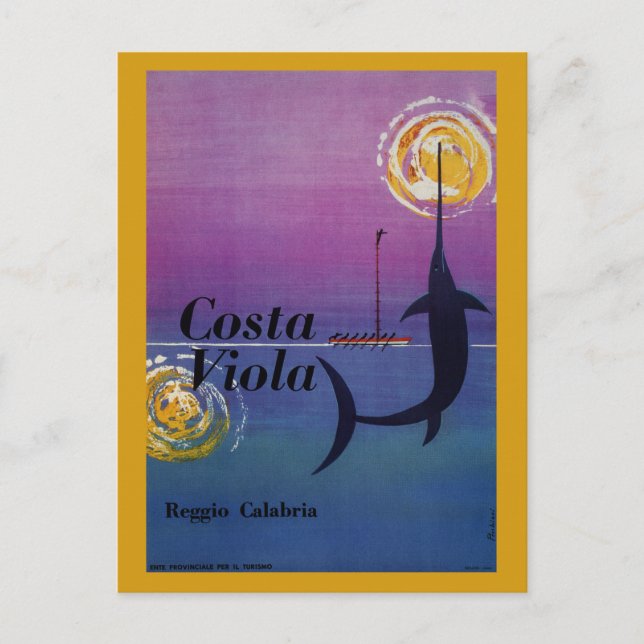 Costa Viola Reggio Calabria vintage Italian travel Postcard (Front)