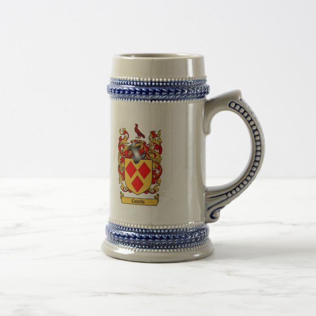 COSTELLO FAMILY CREST -  COSTELLO COAT OF ARMS BEER STEIN (Right)