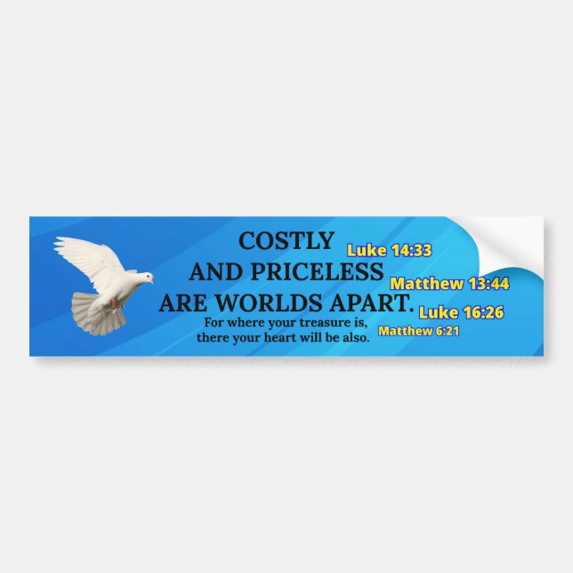 Costly and Priceless - Christian Bumper Sticker (Front)