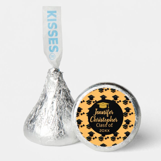Costom Black & Yellow Script graduation 2026 Hershey®'s Kisses® (Front)